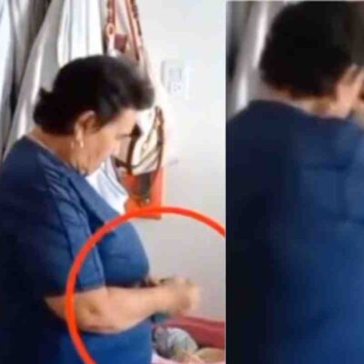 mujer de la tercera edad fue grabada robando dinero
