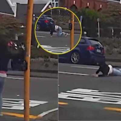 mujer fue levantada por una fuerte ráfaga de viento