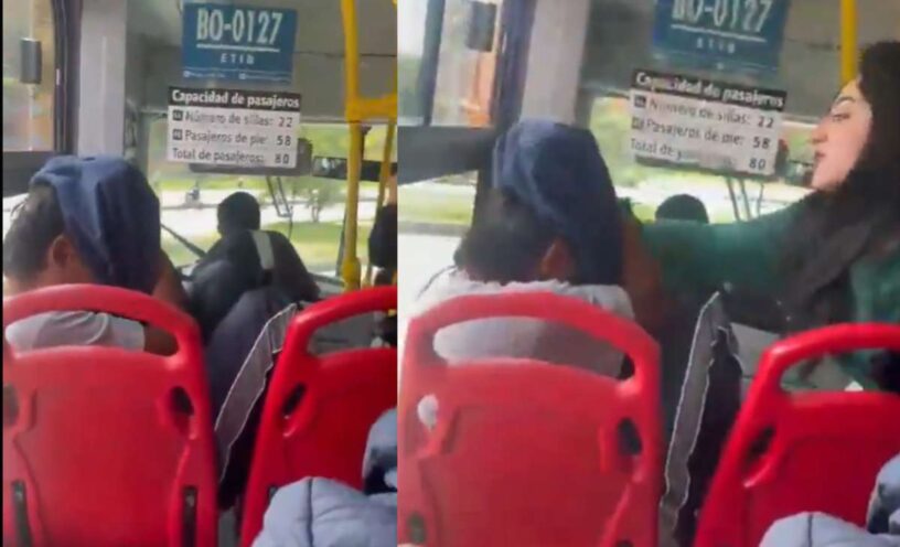 Mujer golpeó a joven por acosarla en Transmilenio