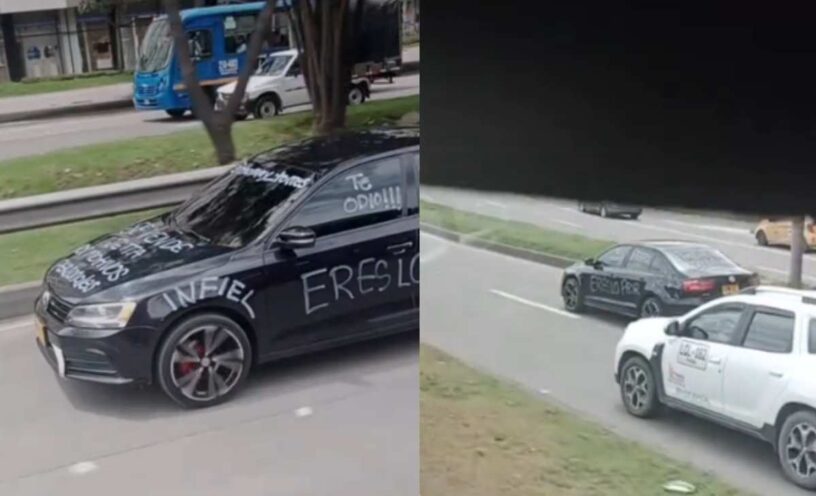 Mujer rayó el carro de su novio porque lo descubrió siendo infiel con su mejor amiga en Bogotá