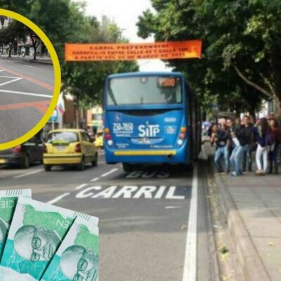 Esta es la multa por andar por el carril del SITP en la Séptima de Bogotá