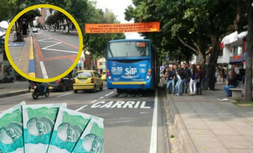 Esta es la multa por andar por el carril del SITP en la Séptima de Bogotá