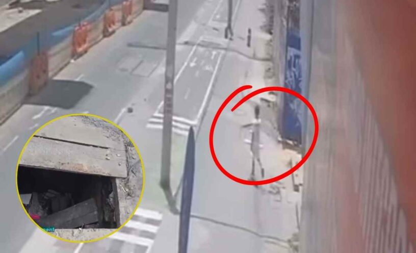 niño cayó en una alcantarilla cerca a la obra de metro de Bogotá