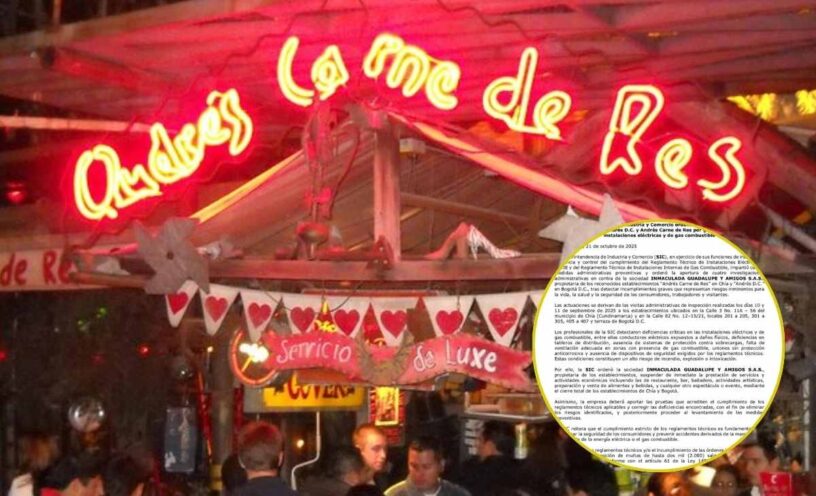 ordenaron el cierre de andrés carne de res en Chía y Bogotá