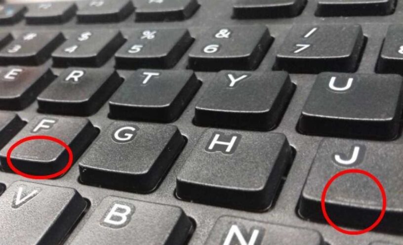 para qué sirven las rayas que hay en la F y la J del teclado del computador