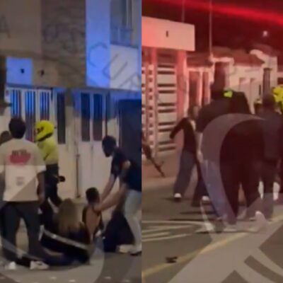 pelea entre policías y personas borrachas en Kennedy