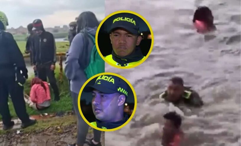 ¿Qué dijeron los policías que rescataron a la bebé que la mamá intentó ahogar en el río Bogotá?