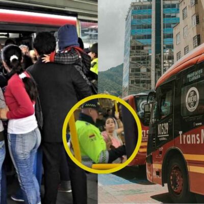 policías tuvieron que bajar a varias mujeres borrachas de un TransMilenio