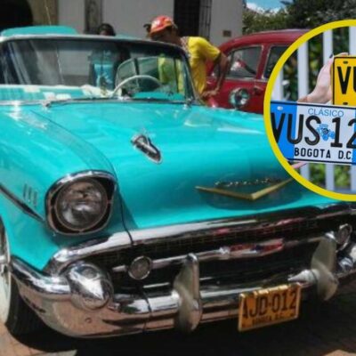 placas azules en Colombia