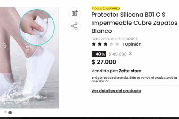 producto que puedes comparar en Almacenes Éxito para cuidar tus zapatos de la lluvia