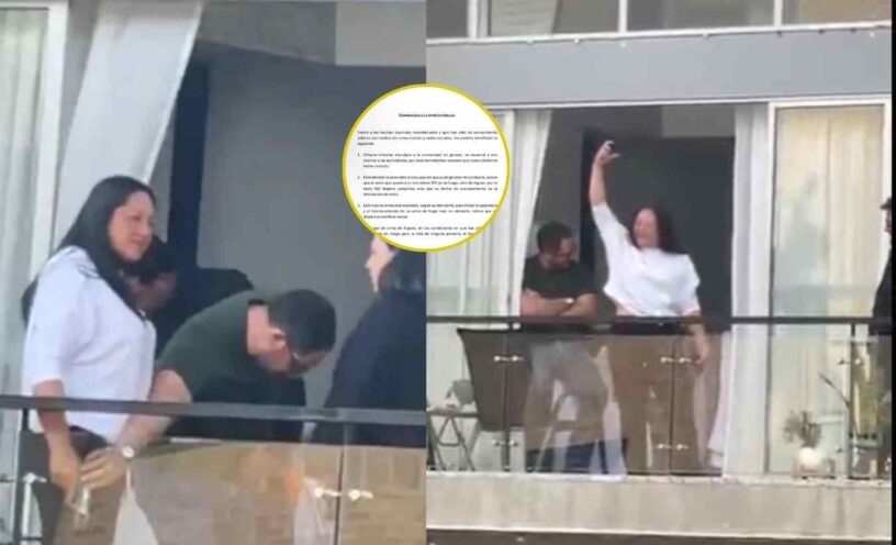 qué dijo la mujer que fue vista disparando al aire desde un balcón en Bogotá