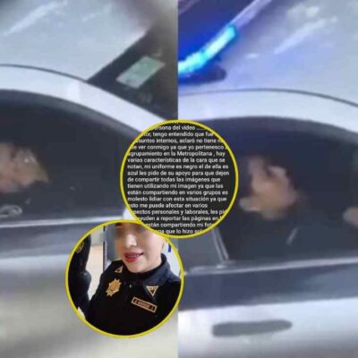 ue dijo la policía acusada de ser grabada en una patrulla con otro uniformado