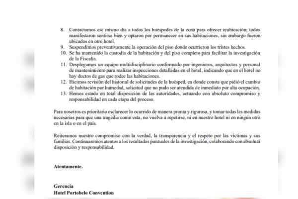 razón por la que el hotel no le cambió la habitación a la familia
