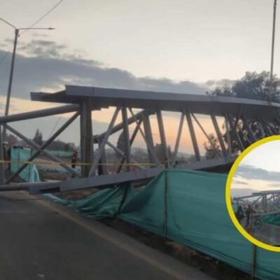 Se cayó un puente peatonal en la vía Facatativá-Bogotá