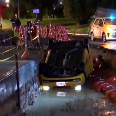 taxista casi muere ahogado en Bogotá