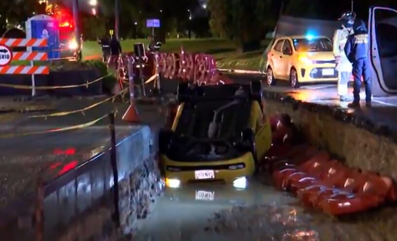 taxista casi muere ahogado en Bogotá
