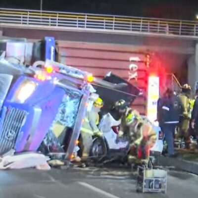 tractomula fue robada y se volcó en Bogotá
