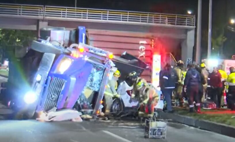 tractomula fue robada y se volcó en Bogotá