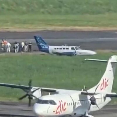 Avioneta se salió de la pista en el aeropuerto Olaya Herrera de Medellín