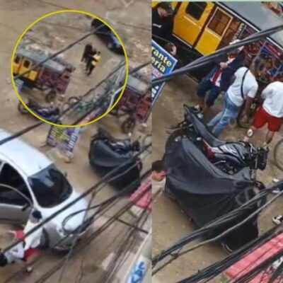 video de dos hombres en motocicleta que dejaron heridos a tres personas en Engativá