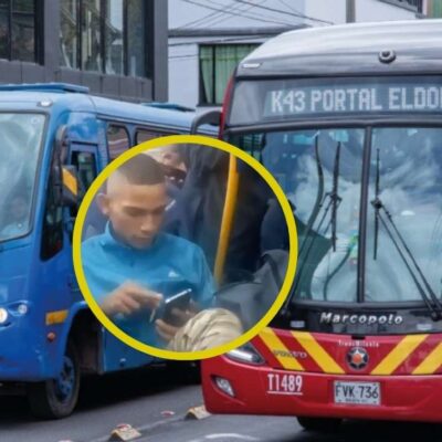 Video de hombre fumando Marihuana en Transmilenio