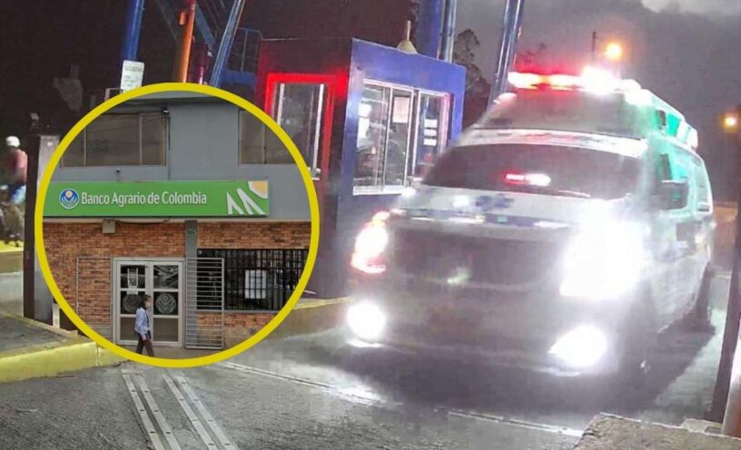video de la fuga en ambulancia tras el robo al banco Agrario