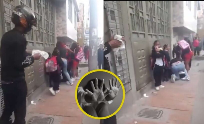 video de la madrastra que golpeó a su hijastra en plena vía pública de Bogotá