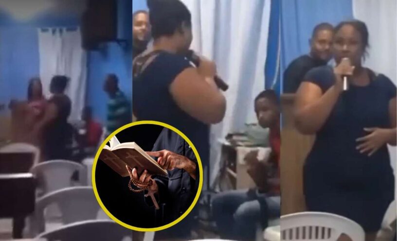 video de la mujer que expuso la infidelidad de su esposo en plena misa