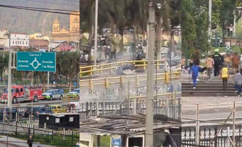 imágenes de la explosión en el barrio San Bernardo en Bogotá