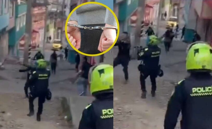Video de la persecución de policías a ladrones en fábrica de zapatos en Ciudad Bolívar