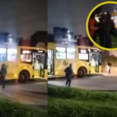 video de los encapuchados que vandalizaron un bus del SITP al sur de Bogotá