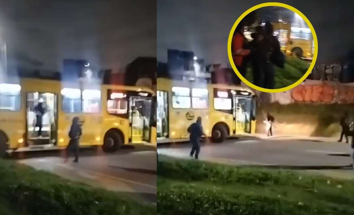 video de los encapuchados que vandalizaron un bus del SITP al sur de Bogotá