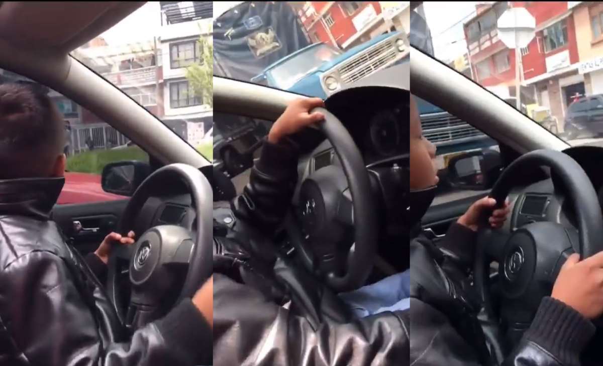 video de los niños que manejaron un carro en Bogotá sin un adulto responsable