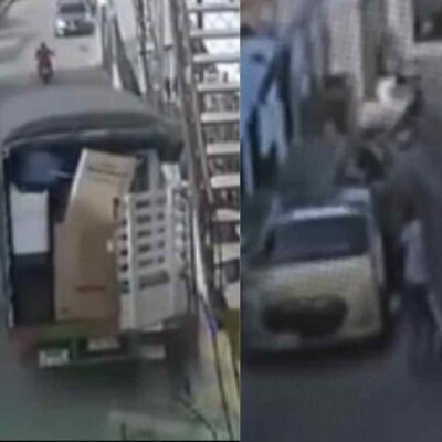 video de un conductor que perdió la vida al intentar detener su camión en una loma