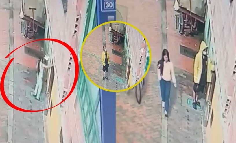 video de un hombre persiguiendo a niña hasta su casa