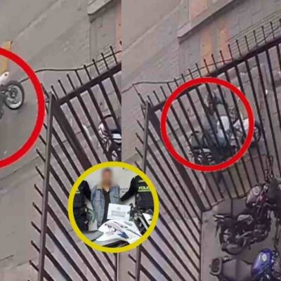 hombre que recién salió de la cárcel robando una moto en Bogotá
