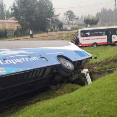 video del accidente entre buses en la vía Bogotá - Tunja