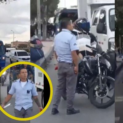 video del conductor del SITP que amenazó a un motociclista en Bogotá
