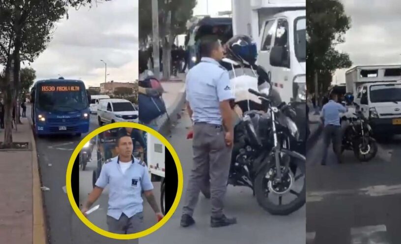 video del conductor del SITP que amenazó a un motociclista en Bogotá