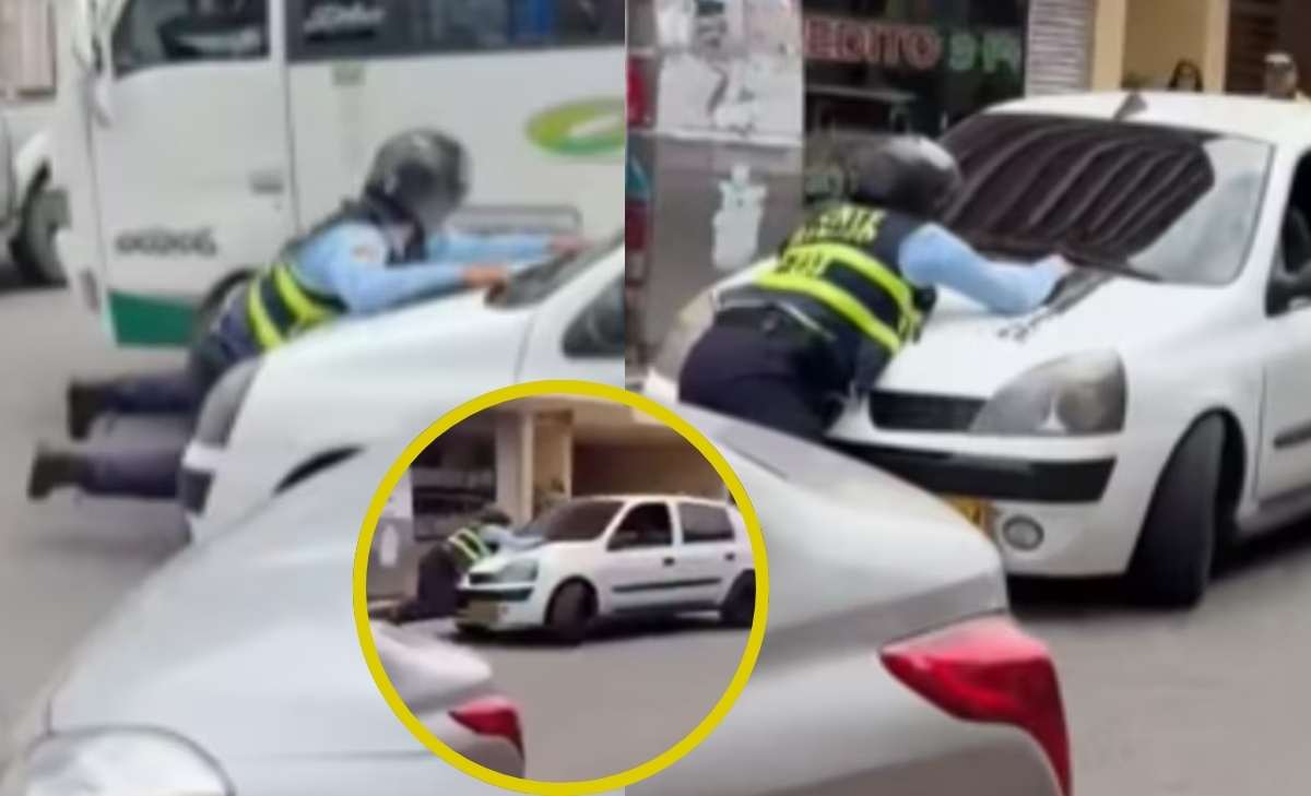 Video del conductor que arrastró a un agente de tránsito sobre el capó del carro