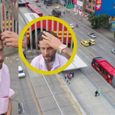 Video del hombre que corta el cabello con un machete en plena calle del centro de Bogotá