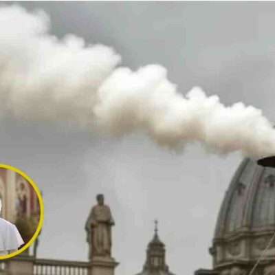 video del momento en que apareció el humo blanco en la Capilla Sixtina