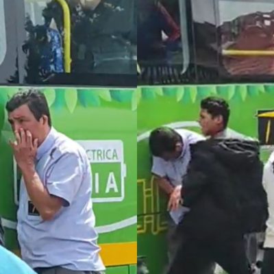 video golpes a conductor en Bogotá