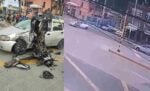Cámara registró el momento en que un motociclista murió tras chocar contra un carro en Bogotá