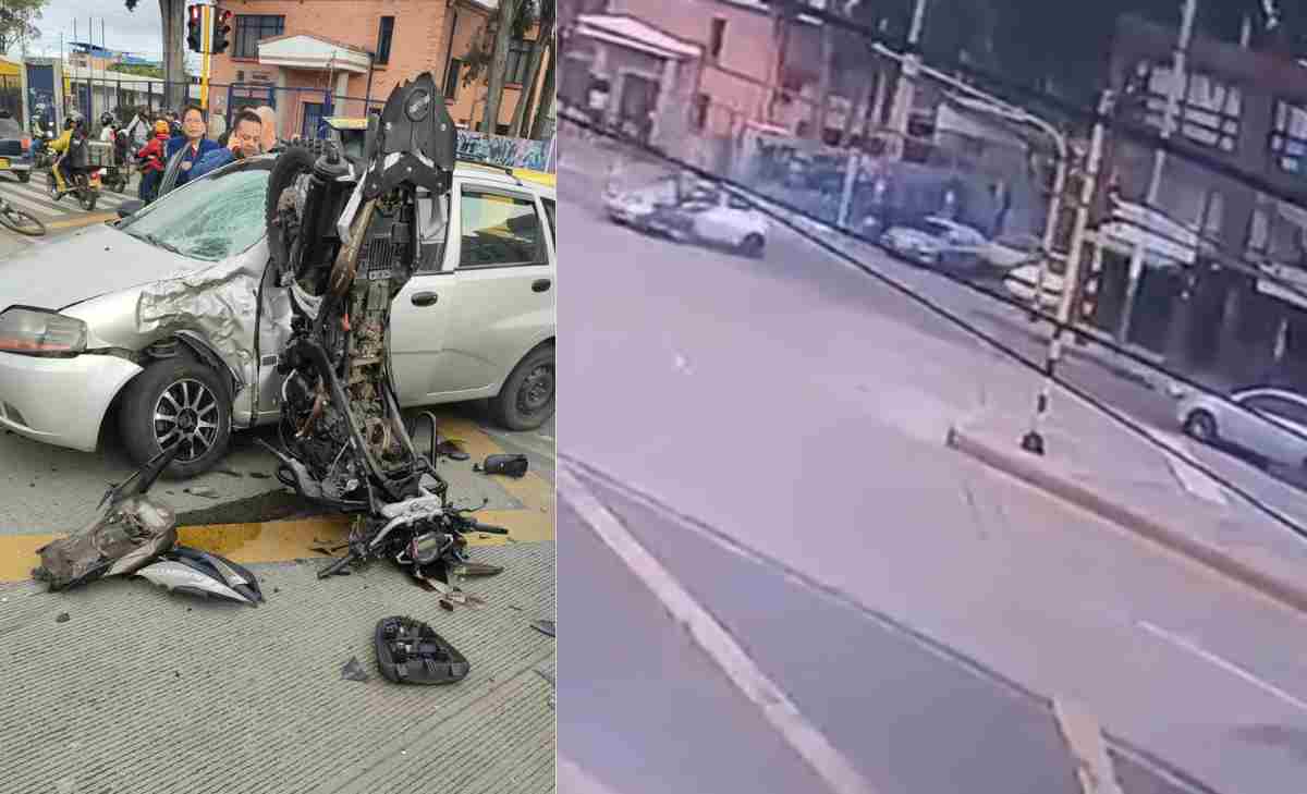 video que muestra como en un accidente un motociclista perdió la vida