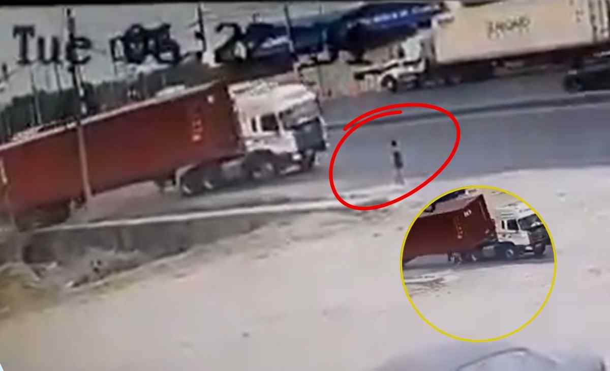 accidente de una mujer y un tractocamión