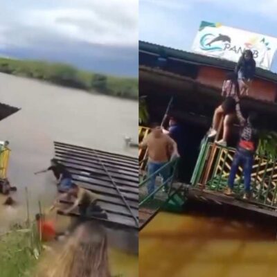 se hundió restaurante en Puerto Gaitán