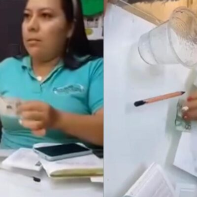 video de TikTok del billete 100 mil pesos falso