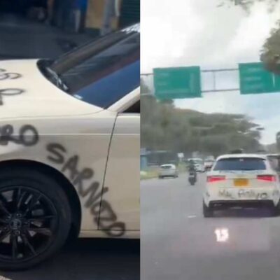 Videos del carro que rayaron en Villavicencio tras descubrir infidelidad