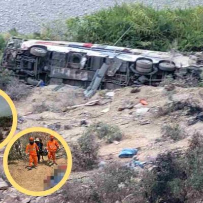 bus de transporte interprovincial cayó por un abismo de más de 200 metros